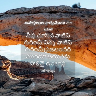 Picture 04 - అపొస్తలుల కార్యములు 22:15 TELIRV - నీవు చూసిన వాటిని - Bible Verse Picture