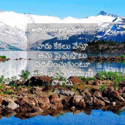 Picture 04 - అపొస్తలుల కార్యములు 22:23 TELIRV - వారు కేకలు వేస్తూ - Bible Verse Picture