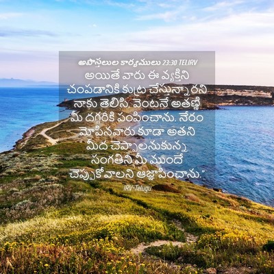 Picture 04 - అపొస్తలుల కార్యములు 23:30 TELIRV - అయితే వారు ఈ - Bible Verse Picture