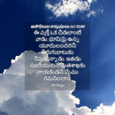 Picture 04 - అపొస్తలుల కార్యములు 24:5 TELIRV - ఈ వ్యక్తి ఒక - Bible Verse Picture