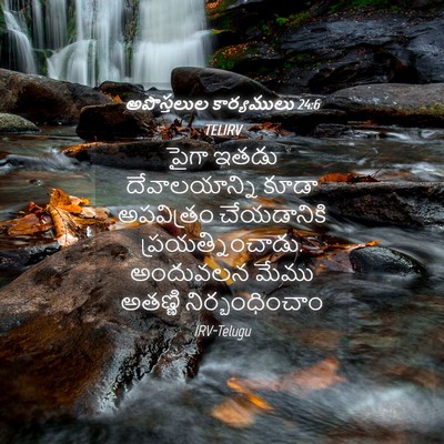 Picture 04 - అపొస్తలుల కార్యములు 24:6 TELIRV - పైగా ఇతడు - Bible Verse Picture