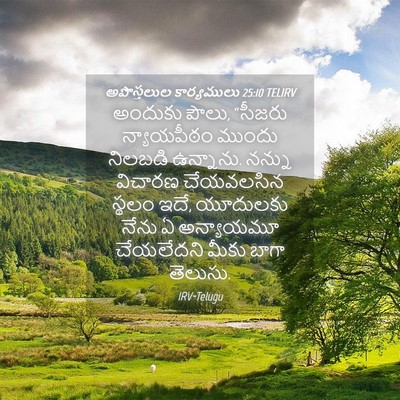 Picture 04 - అపొస్తలుల కార్యములు 25:10 TELIRV - అందుకు పౌలు, - Bible Verse Picture