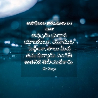 Picture 04 - అపొస్తలుల కార్యములు 25:2 TELIRV - అప్పుడు ప్రధాన - Bible Verse Picture