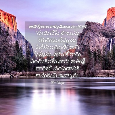 Picture 04 - అపొస్తలుల కార్యములు 25:3 TELIRV - “దయచేసి పౌలును - Bible Verse Picture
