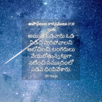 Picture 04 - అపొస్తలుల కార్యములు 27:30 TELIRV - అయితే ఓడవారు ఓడ - Bible Verse Picture