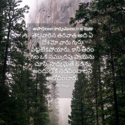 Picture 04 - అపొస్తలుల కార్యములు 27:39 TELIRV - తెల్లవారిన తరవాత - Bible Verse Picture