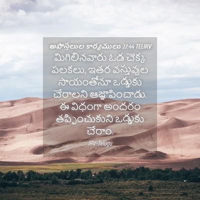 Picture 04 - అపొస్తలుల కార్యములు 27:44 TELIRV - మిగిలినవారు ఓడ - Bible Verse Picture