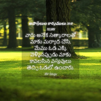 Picture 04 - అపొస్తలుల కార్యములు 28:10 TELIRV - వారు అనేక - Bible Verse Picture