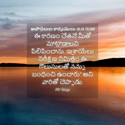 Picture 04 - అపొస్తలుల కార్యములు 28:20 TELIRV - ఈ కారణం చేతనే మీతో - Bible Verse Picture