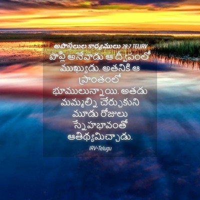 Picture 04 - అపొస్తలుల కార్యములు 28:7 TELIRV - పొప్లి అనేవాడు ఆ - Bible Verse Picture