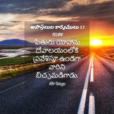 Picture 04 - అపొస్తలుల కార్యములు 3:3 TELIRV - పేతురు యోహాను - Bible Verse Picture