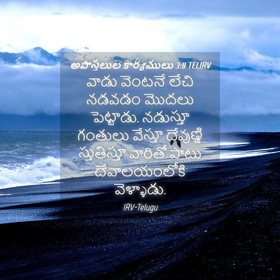 Picture 04 - అపొస్తలుల కార్యములు 3:8 TELIRV - వాడు వెంటనే లేచి - Bible Verse Picture