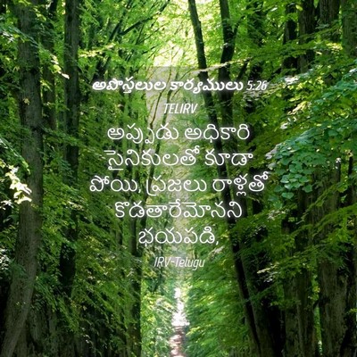 Picture 04 - అపొస్తలుల కార్యములు 5:26 TELIRV - అప్పుడు అధికారి - Bible Verse Picture