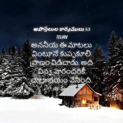 Picture 04 - అపొస్తలుల కార్యములు 5:5 TELIRV - అననీయ ఈ మాటలు - Bible Verse Picture