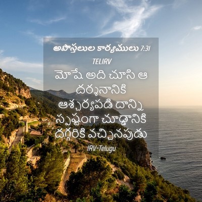Picture 04 - అపొస్తలుల కార్యములు 7:31 TELIRV - మోషే అది చూసి ఆ - Bible Verse Picture