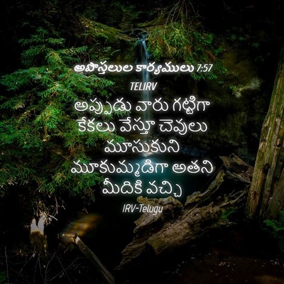 Picture 04 - అపొస్తలుల కార్యములు 7:57 TELIRV - అప్పుడు వారు - Bible Verse Picture