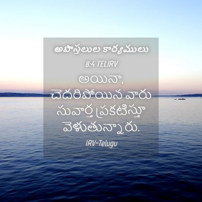 Picture 04 - అపొస్తలుల కార్యములు 8:4 TELIRV - అయినా, చెదరిపోయిన - Bible Verse Picture