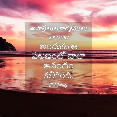 Picture 04 - అపొస్తలుల కార్యములు 8:8 TELIRV - అందుకు ఆ పట్టణంలో - Bible Verse Picture