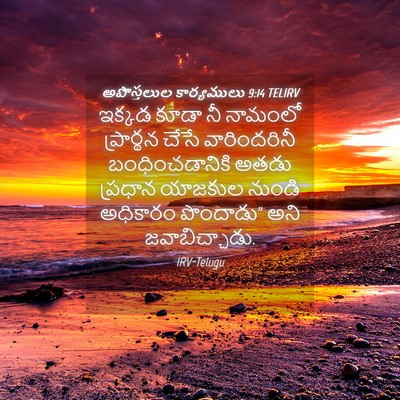 Picture 04 - అపొస్తలుల కార్యములు 9:14 TELIRV - ఇక్కడ కూడా నీ - Bible Verse Picture