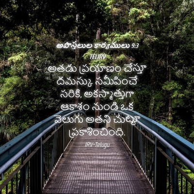 Picture 04 - అపొస్తలుల కార్యములు 9:3 TELIRV - అతడు ప్రయాణం - Bible Verse Picture