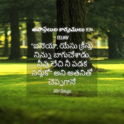 Picture 04 - అపొస్తలుల కార్యములు 9:34 TELIRV - “ఐనెయా, యేసు - Bible Verse Picture