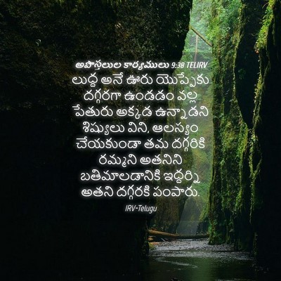 Picture 04 - అపొస్తలుల కార్యములు 9:38 TELIRV - లుద్ద అనే ఊరు - Bible Verse Picture