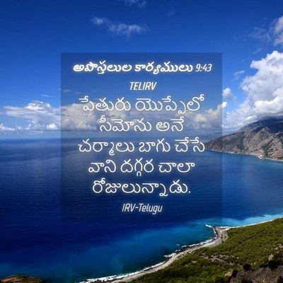 Picture 04 - అపొస్తలుల కార్యములు 9:43 TELIRV - పేతురు యొప్పేలో - Bible Verse Picture