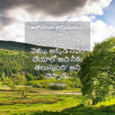 Picture 04 - అపొస్తలుల కార్యములు 9:6 TELIRV - లేచి పట్టణంలోకి - Bible Verse Picture
