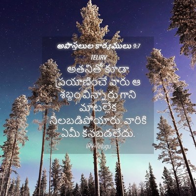 Picture 04 - అపొస్తలుల కార్యములు 9:7 TELIRV - అతనితో కూడా - Bible Verse Picture
