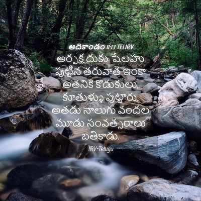 Picture 04 - ఆదికాండం 11:13 TELIRV - అర్పక్షదుకు షేలహు - Bible Verse Picture