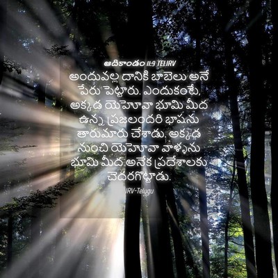 Picture 04 - ఆదికాండం 11:9 TELIRV - అందువల్ల దానికి - Bible Verse Picture