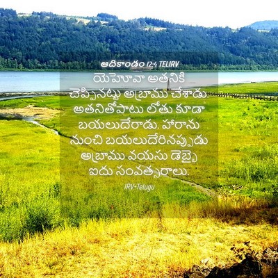 Picture 04 - ఆదికాండం 12:4 TELIRV - యెహోవా అతనికి - Bible Verse Picture