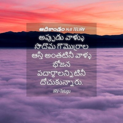 Picture 04 - ఆదికాండం 14:11 TELIRV - అప్పుడు వాళ్ళు - Bible Verse Picture