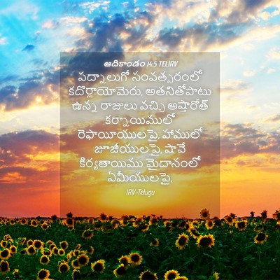 Picture 04 - ఆదికాండం 14:5 TELIRV - పద్నాలుగో - Bible Verse Picture