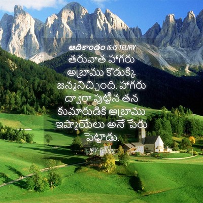 Picture 04 - ఆదికాండం 16:15 TELIRV - తరువాత హాగరు - Bible Verse Picture