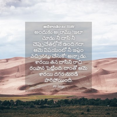 Picture 04 - ఆదికాండం 16:6 TELIRV - అందుకు అబ్రాము - Bible Verse Picture