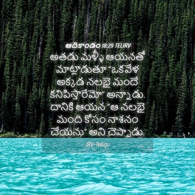 Picture 04 - ఆదికాండం 18:29 TELIRV - అతడు మళ్ళీ ఆయనతో - Bible Verse Picture
