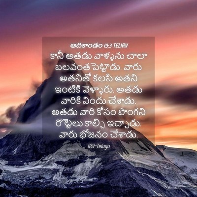 Picture 04 - ఆదికాండం 19:3 TELIRV - కానీ అతడు వాళ్ళను - Bible Verse Picture