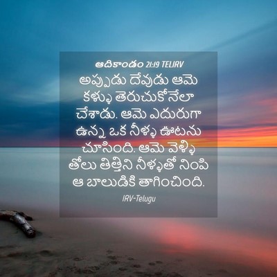 Picture 04 - ఆదికాండం 21:19 TELIRV - అప్పుడు దేవుడు - Bible Verse Picture
