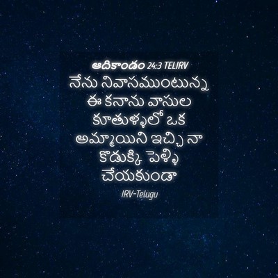 Picture 04 - ఆదికాండం 24:3 TELIRV - నేను - Bible Verse Picture