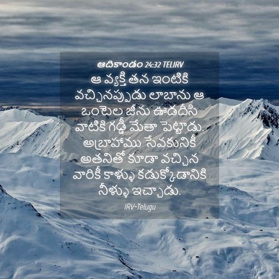 Picture 04 - ఆదికాండం 24:32 TELIRV - ఆ వ్యక్తి తన - Bible Verse Picture