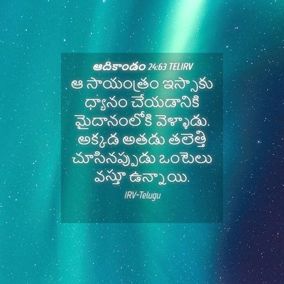 Picture 04 - ఆదికాండం 24:63 TELIRV - ఆ సాయంత్రం - Bible Verse Picture