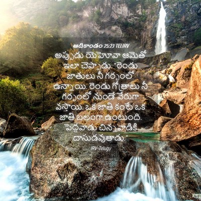Picture 04 - ఆదికాండం 25:23 TELIRV - అప్పుడు యెహోవా - Bible Verse Picture