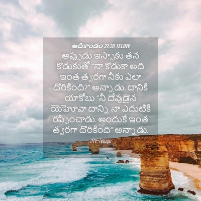 Picture 04 - ఆదికాండం 27:20 TELIRV - అప్పుడు ఇస్సాకు - Bible Verse Picture