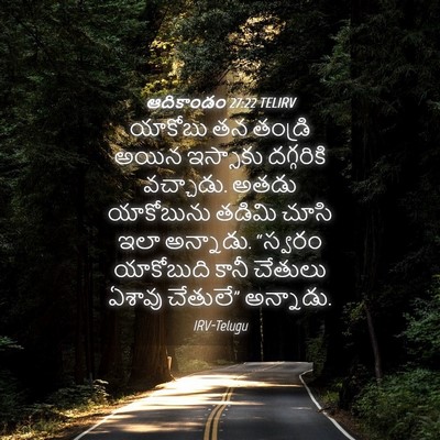 Picture 04 - ఆదికాండం 27:22 TELIRV - యాకోబు తన తండ్రి - Bible Verse Picture