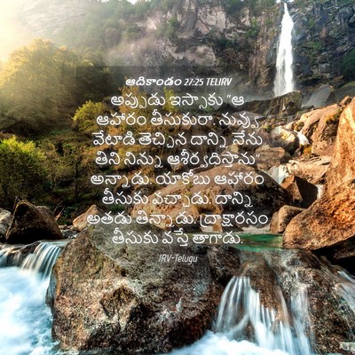 Picture 04 - ఆదికాండం 27:25 TELIRV - అప్పుడు ఇస్సాకు - Bible Verse Picture
