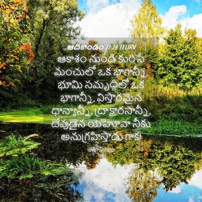 Picture 04 - ఆదికాండం 27:28 TELIRV - ఆకాశం నుండి - Bible Verse Picture