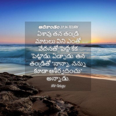 Picture 04 - ఆదికాండం 27:34 TELIRV - ఏశావు తన తండ్రి - Bible Verse Picture