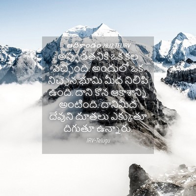 Picture 04 - ఆదికాండం 28:12 TELIRV - అప్పుడతనికి ఒక కల - Bible Verse Picture