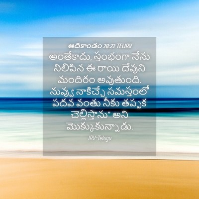 Picture 04 - ఆదికాండం 28:22 TELIRV - అంతేకాదు, - Bible Verse Picture